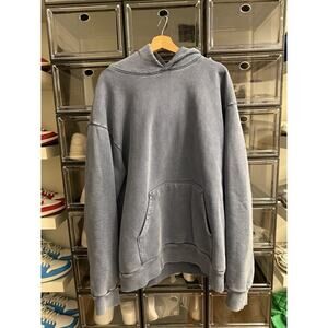 Los Angeles Apparel Hoodie 14 oz Heavy Fleece Large Purple Stone Wash